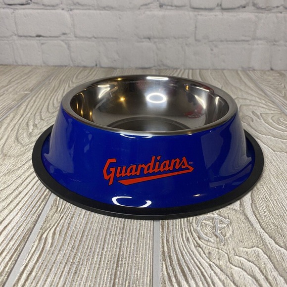 Cleveland Guardians Logo Non Slip Dog Cat Food Water Bowl Stainless Steel New - Picture 2 of 5